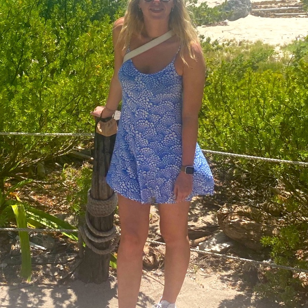 Blue and White summer romper - us 6